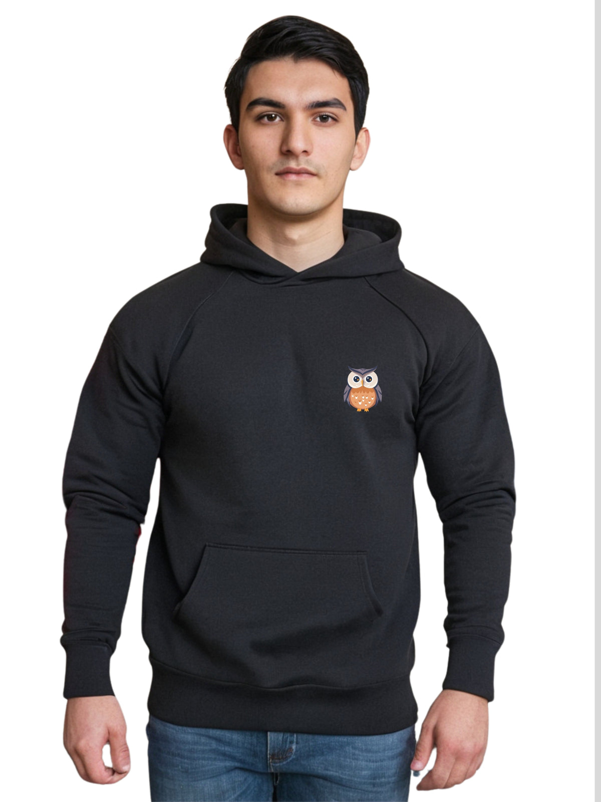 Men Printed Black Colour  Hoodie