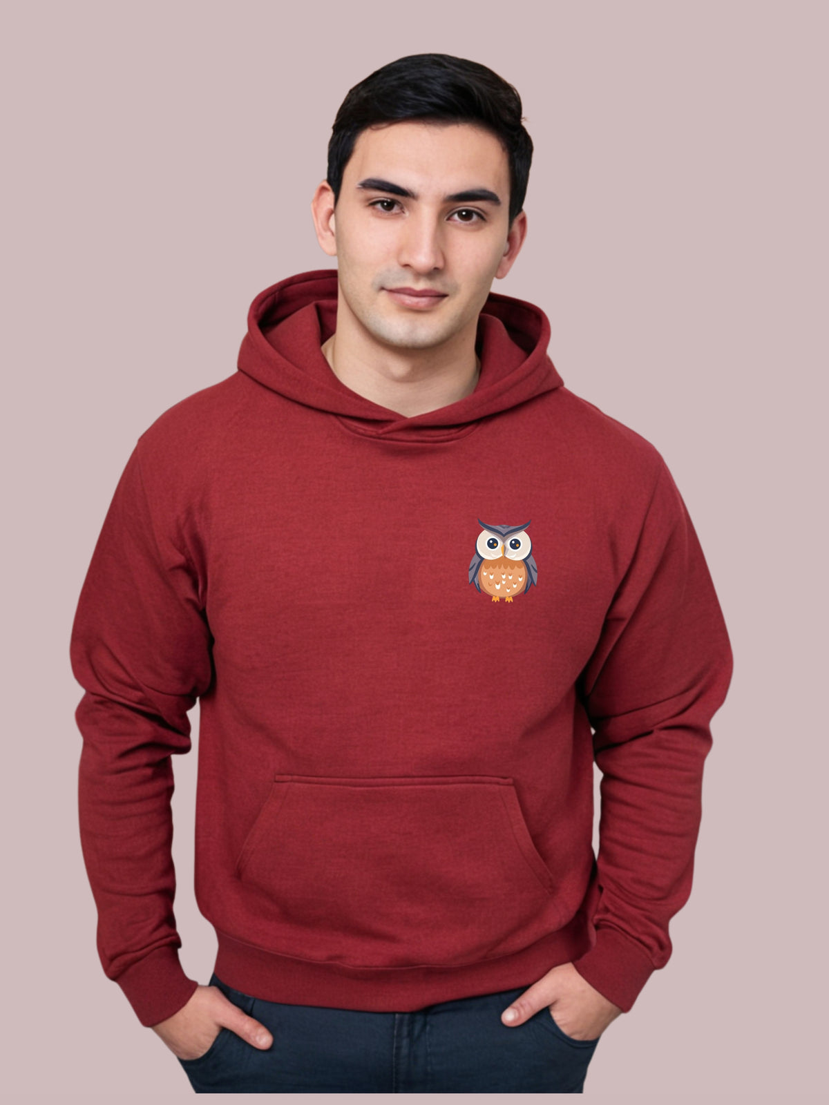 Men Printed Maroon colour  hoodie{sweatshirt}